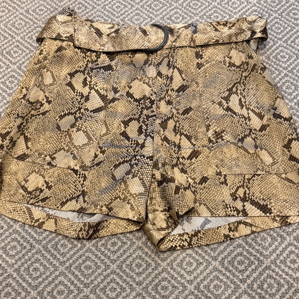 Banana Republic belted silk Snake Print Shorts